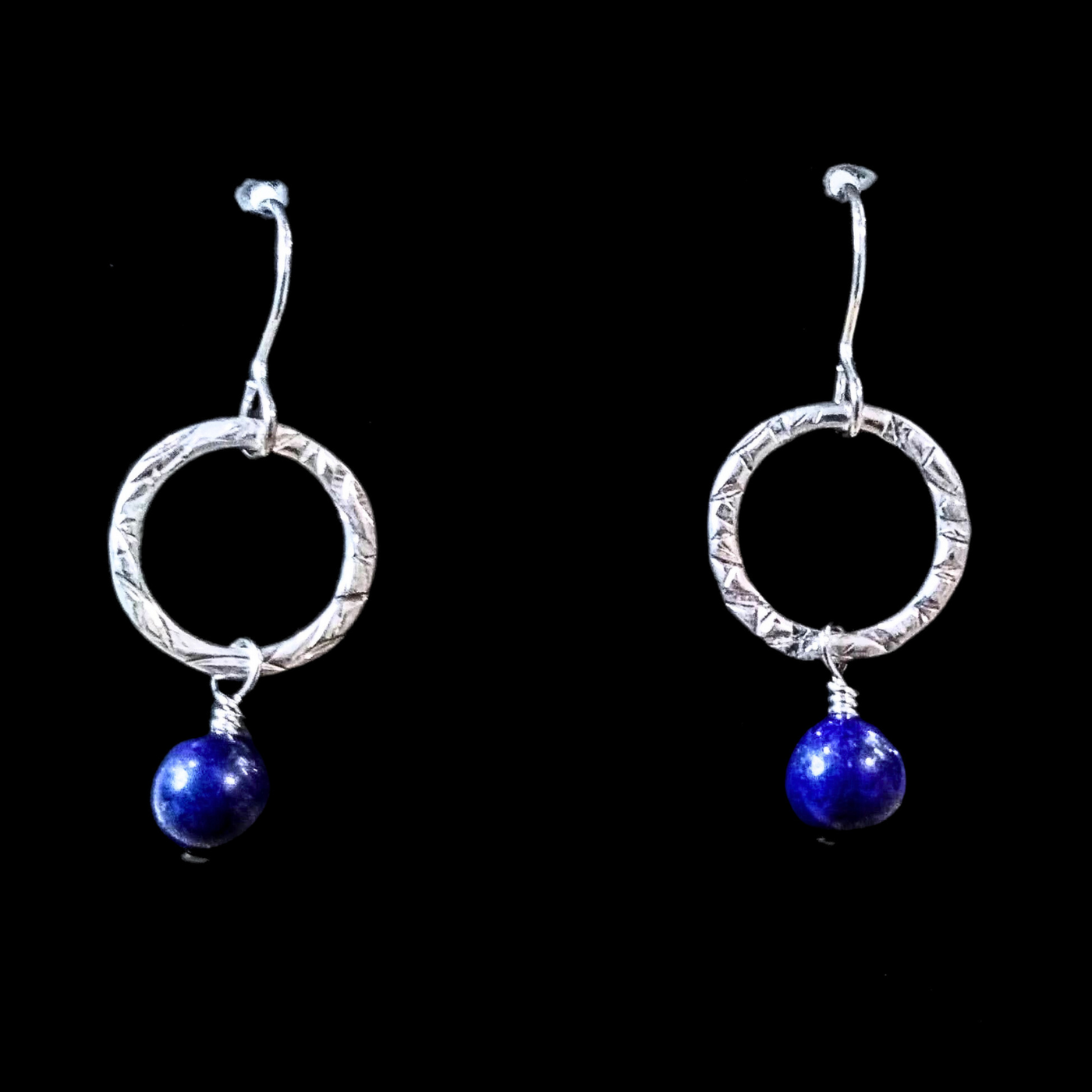 SA-039 Textured Ring w/Lapis Earrings