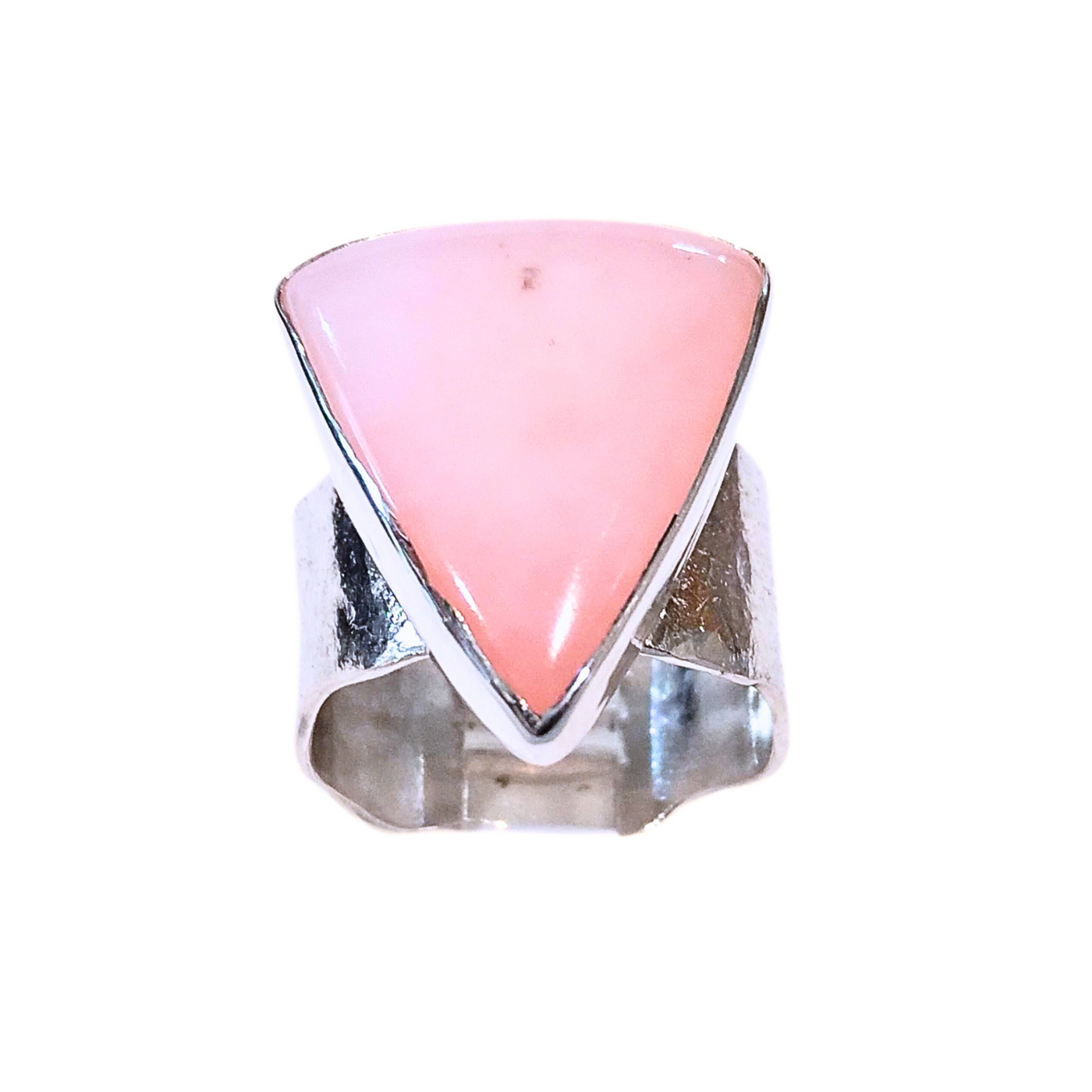 VC-101 Fine Silver Pink Opal Ring 6