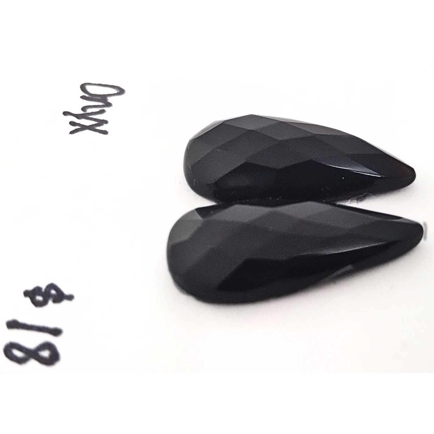 ONX-1000 Black Onyx Rose Cut Pair