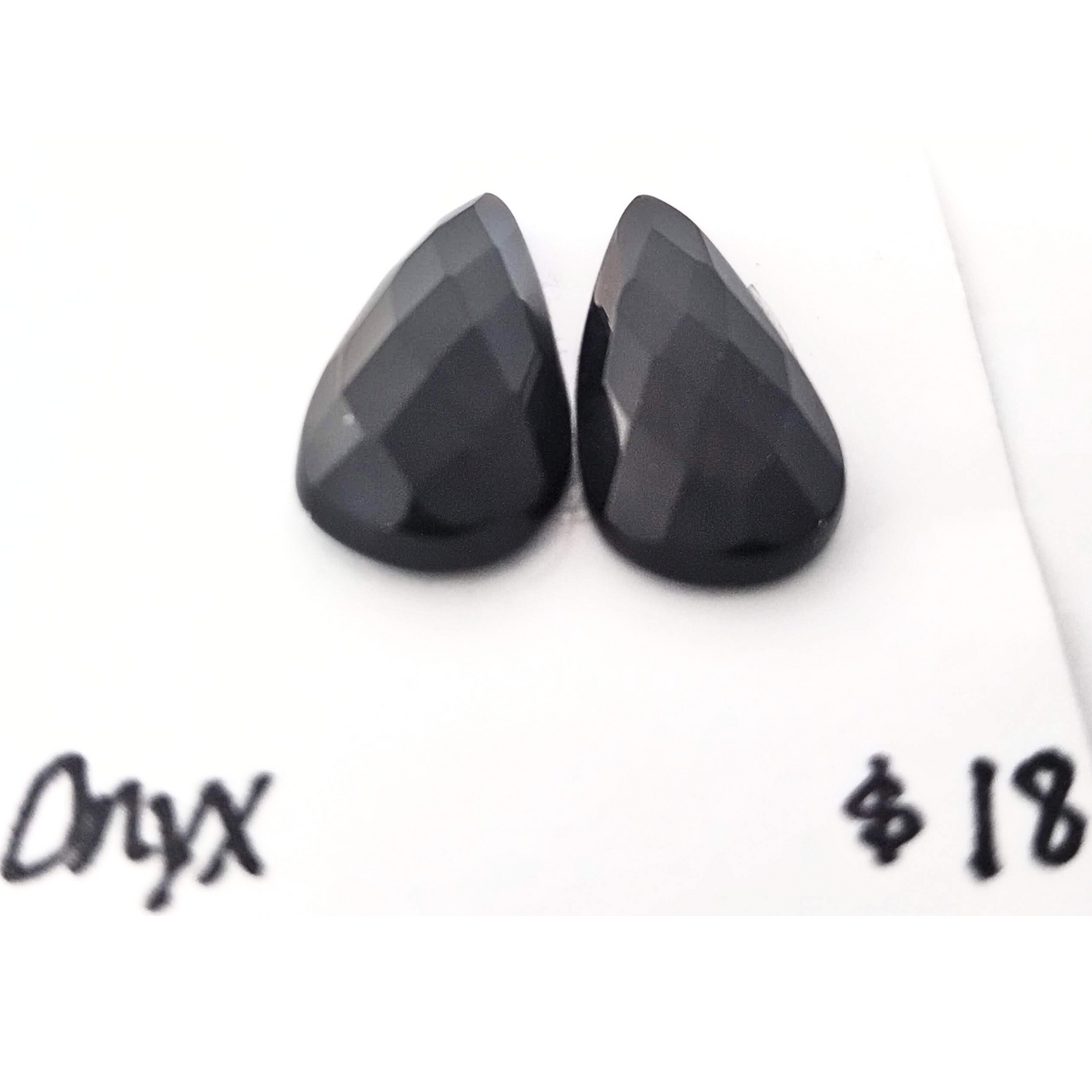 ONX-1000 Black Onyx Rose Cut Pair