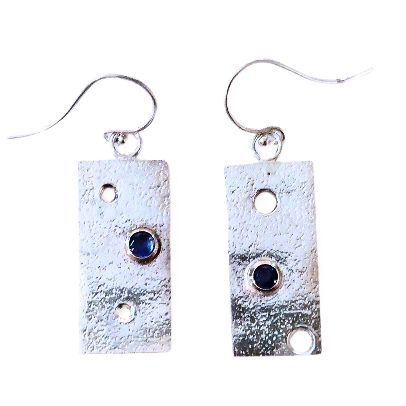 VC-113 Kyanite Bar Earrings Fine Silver