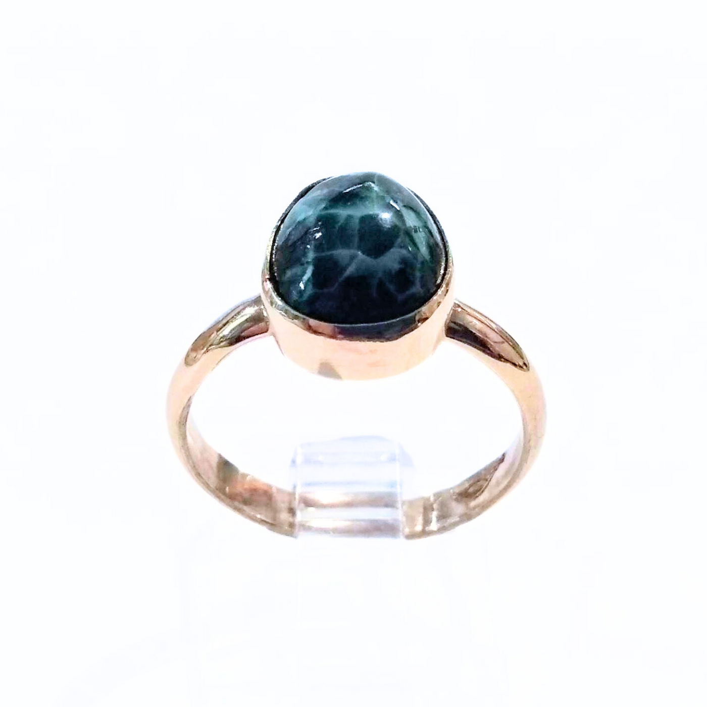 RSD-106 14K Gold Ring with Isle Royale Greenstone (Chlorastrolite)