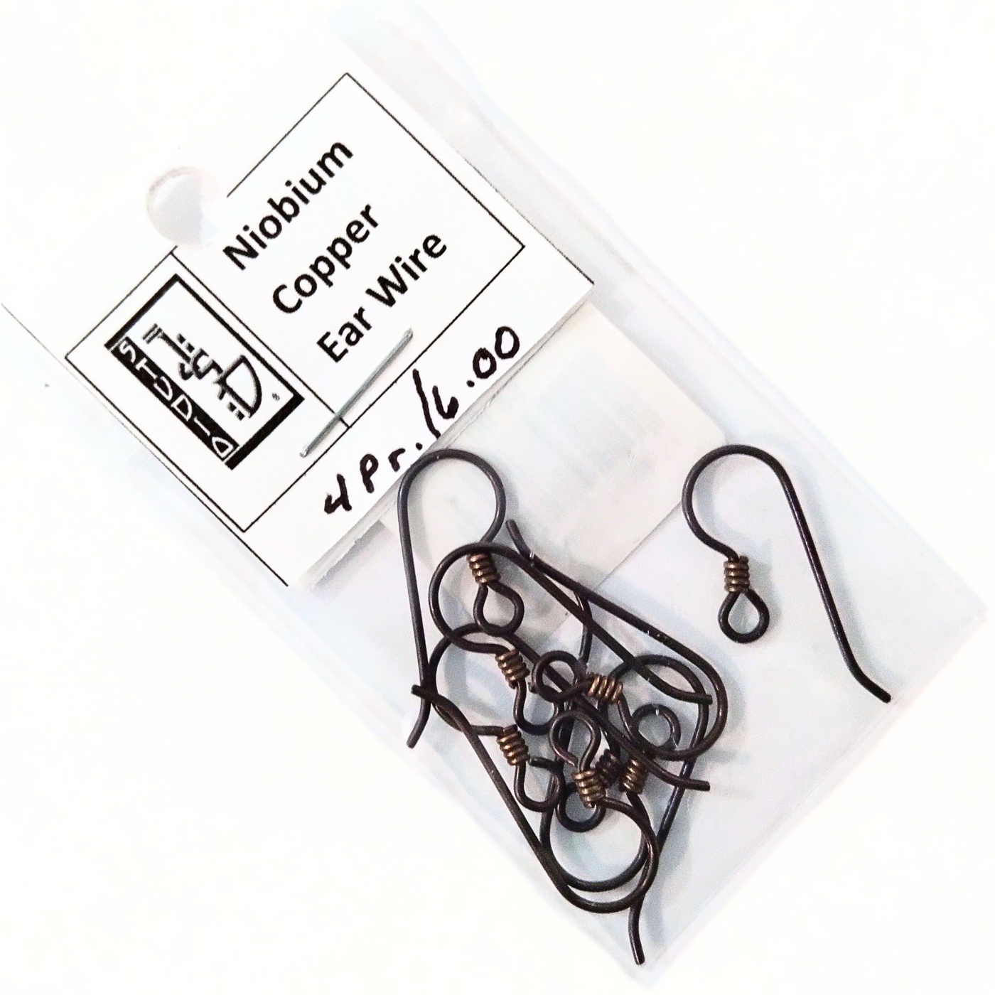 Niobium Copper Ear Wires with Coil (4pr)