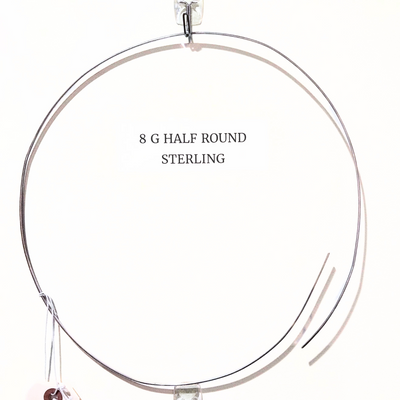 8g Sterling Half Round Wire, 1 Inch
