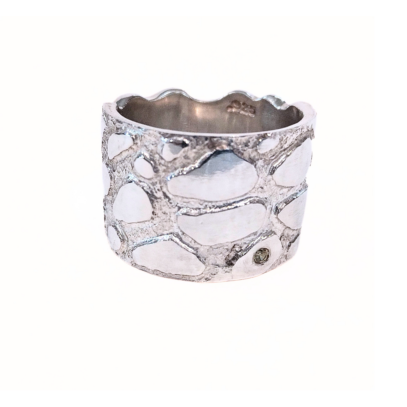 RSD-097 Sterling Silver/Yellow Diamond Ring (9.5)