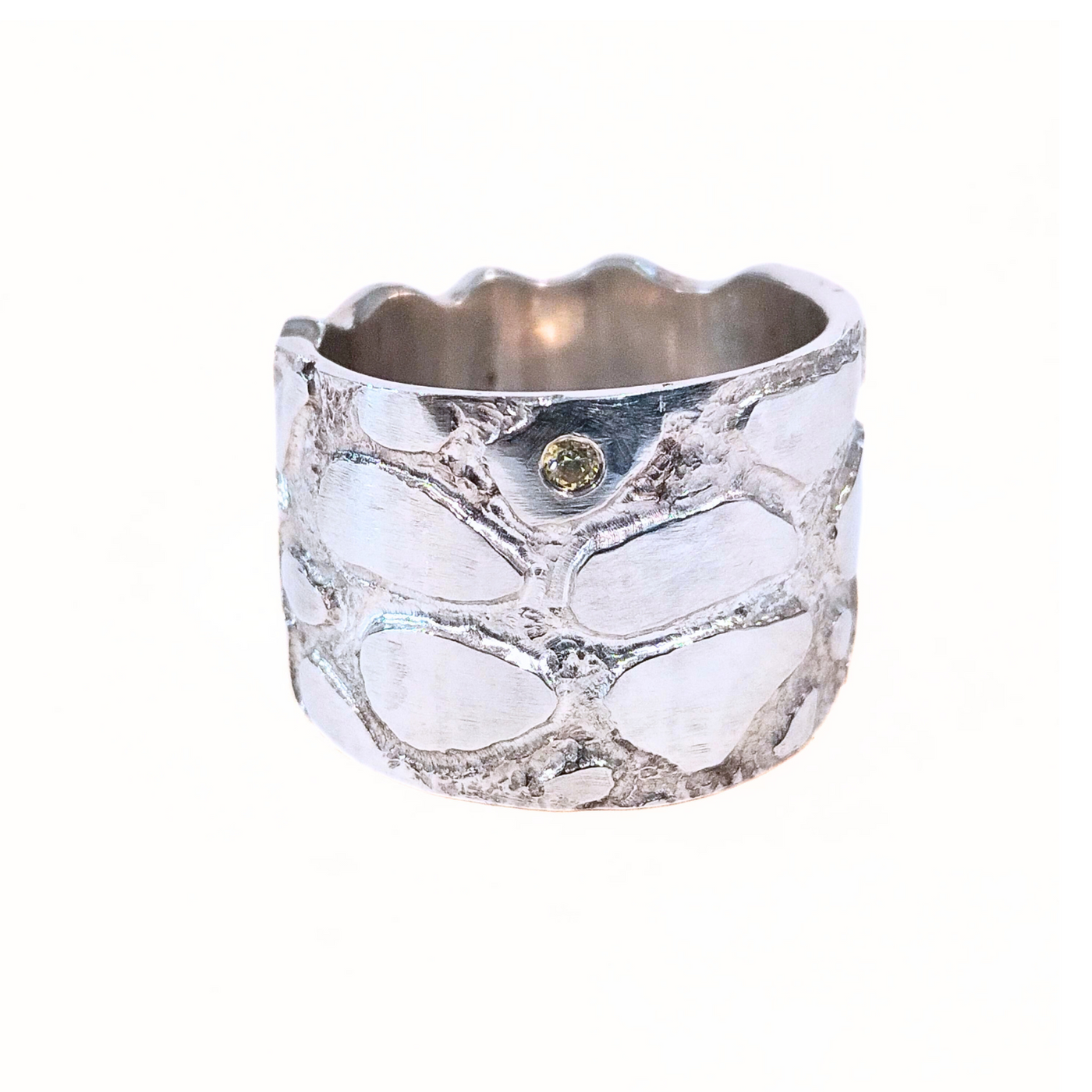 RSD-097 Sterling Silver/Yellow Diamond Ring (9.5)