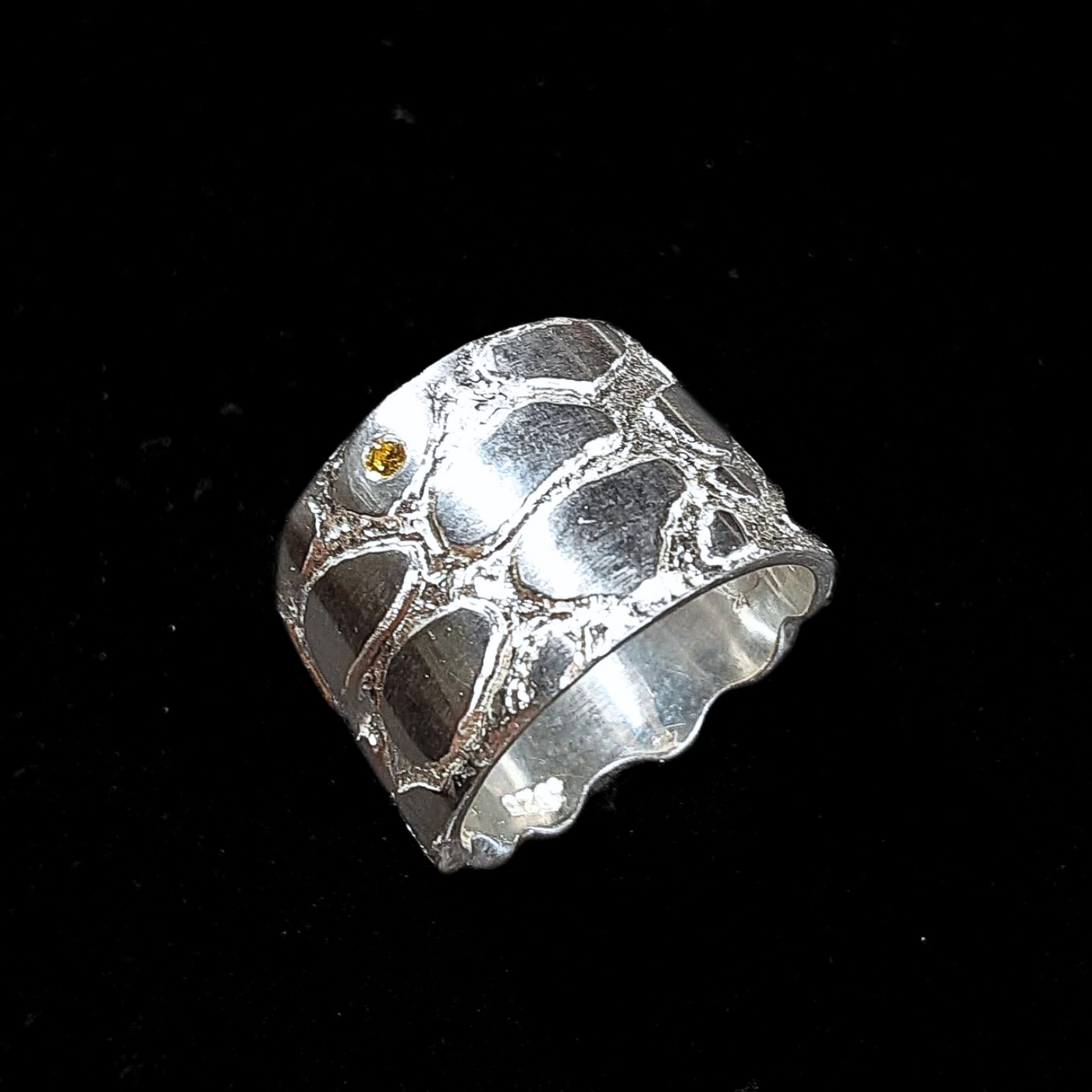 RSD-097 Sterling Silver/Yellow Diamond Ring (9.5)