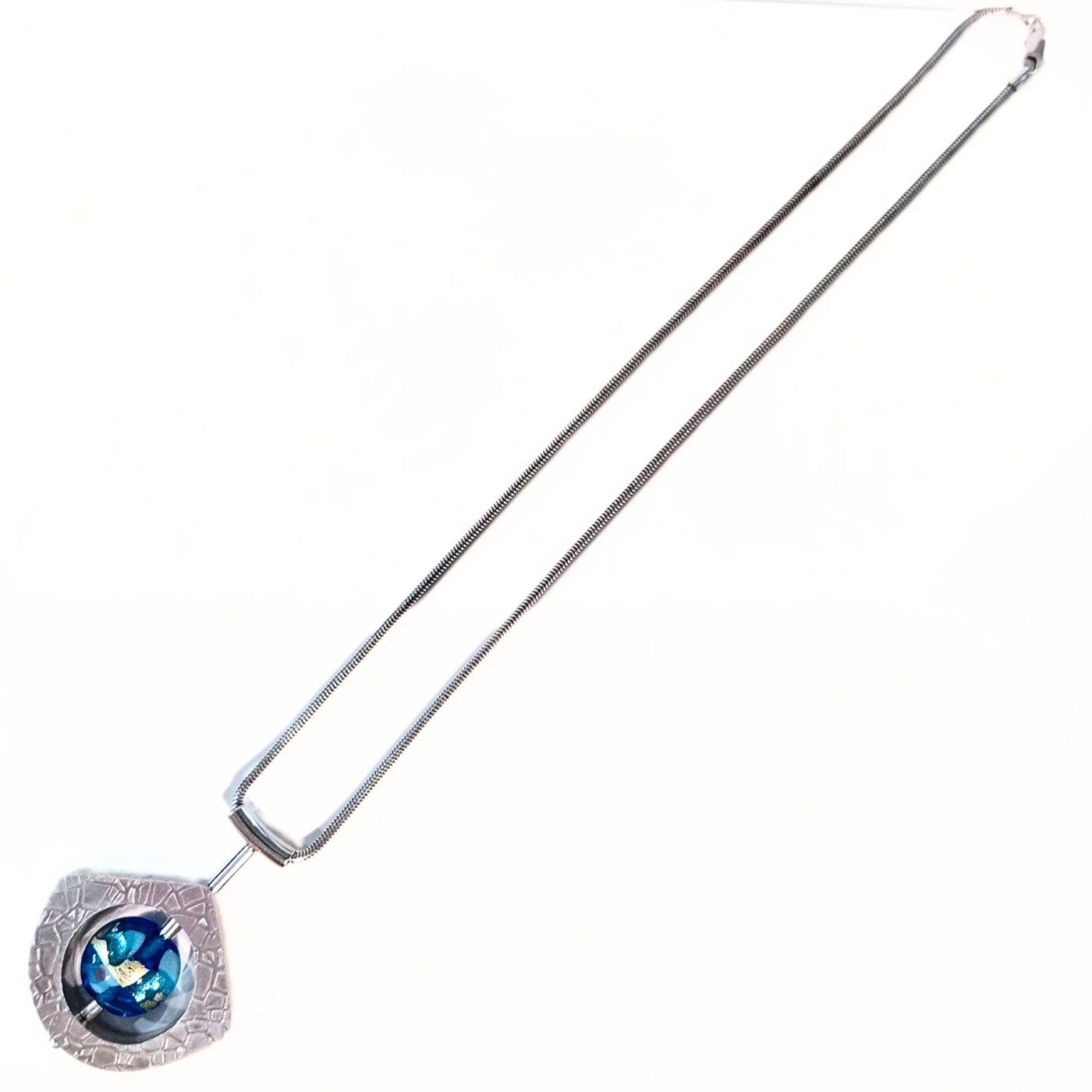 DJT-041 Sterling Hollow Form Pendant w/ Lampwork Bead