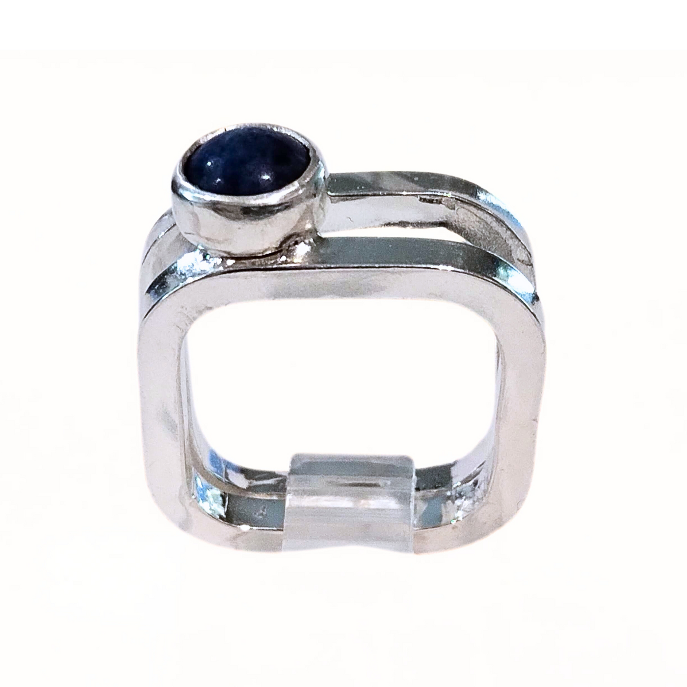 DJT-037 Denim Lapis Ring Double Square Band Size 3