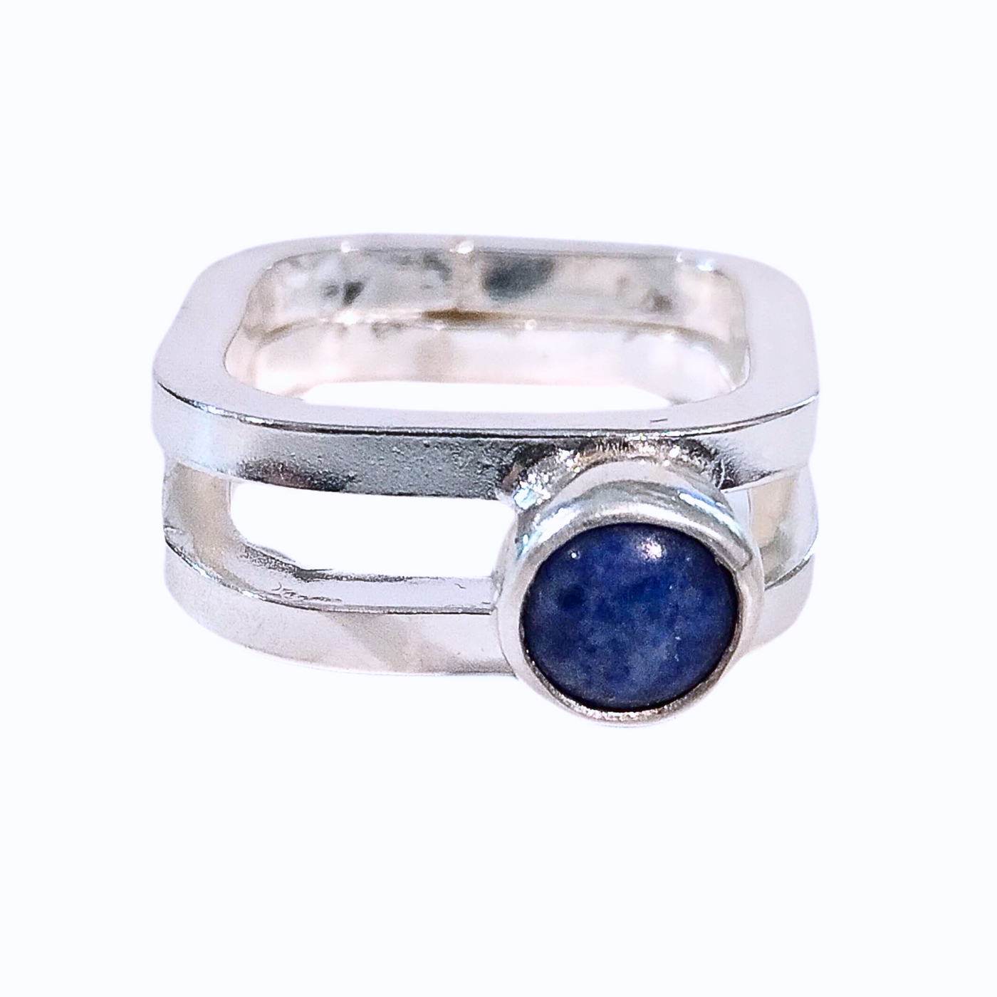 DJT-037 Denim Lapis Ring Double Square Band Size 3