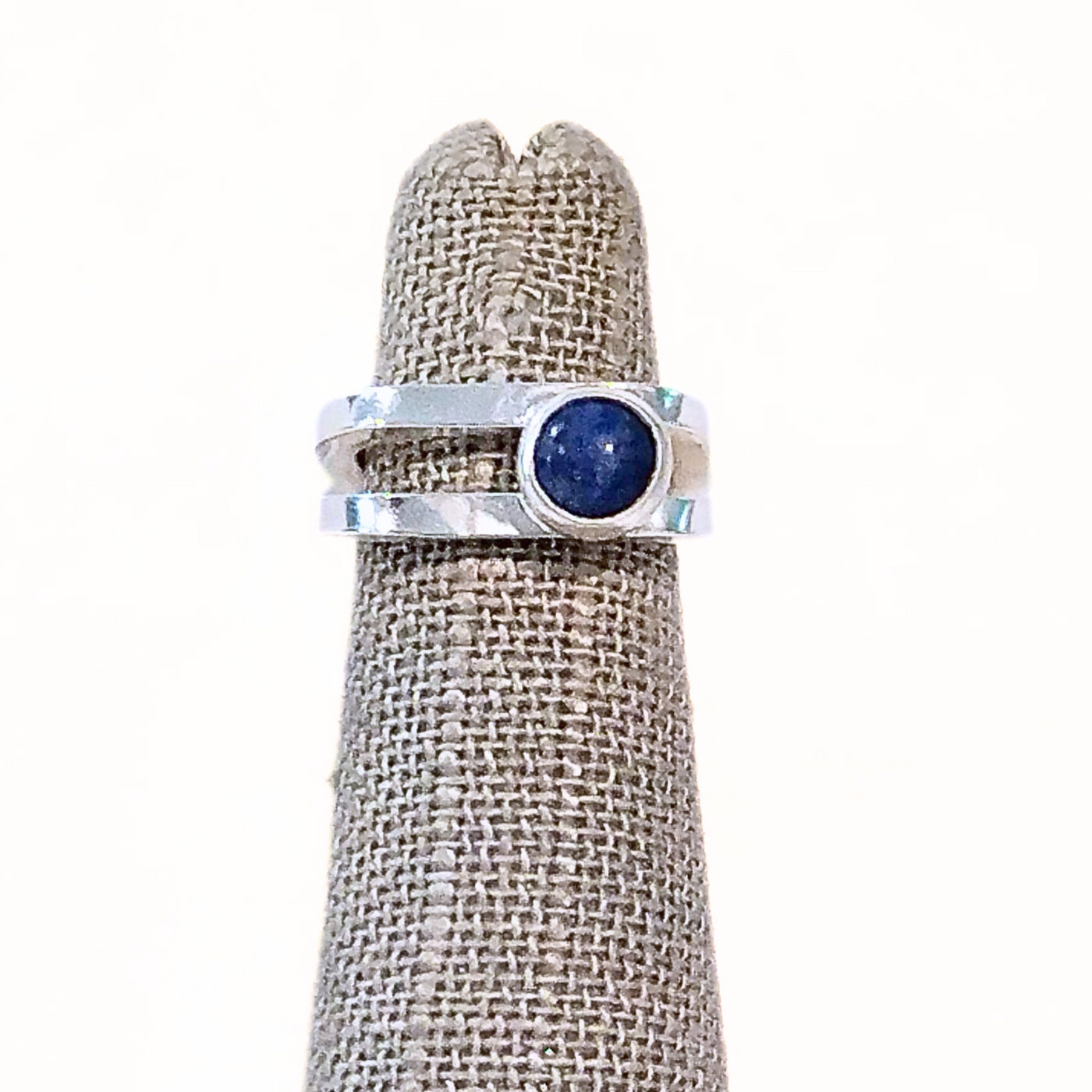 DJT-037 Denim Lapis Ring Double Square Band Size 3