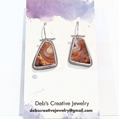 DJT-038 Laguna Agate Hinged Earrings