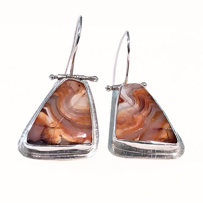 DJT-038 Laguna Agate Hinged Earrings