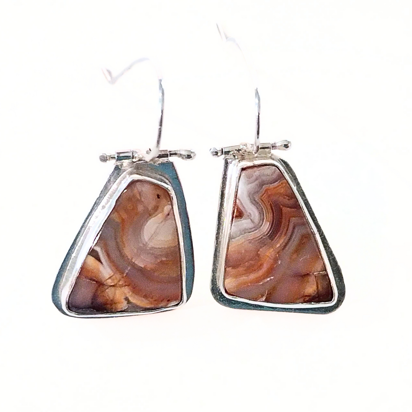 DJT-038 Laguna Agate Hinged Earrings