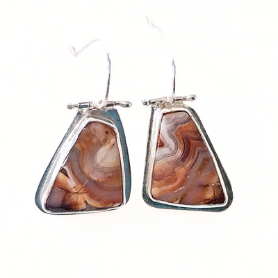 DJT-038 Laguna Agate Hinged Earrings