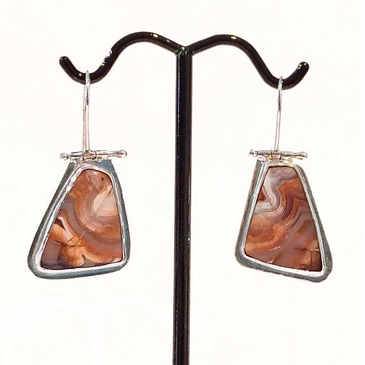 DJT-038 Laguna Agate Hinged Earrings