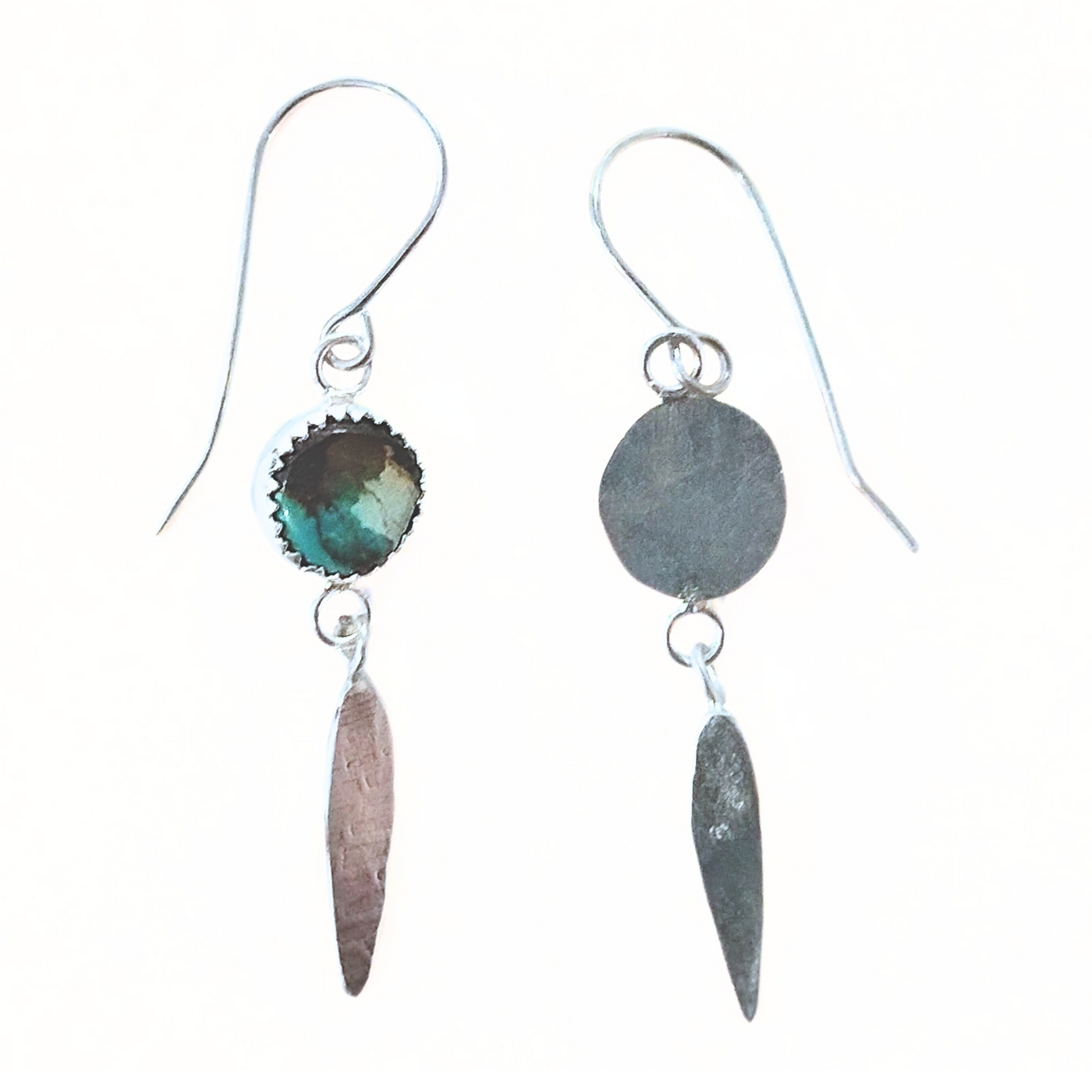 JEM-087 Turquoise Leaf Earrings
