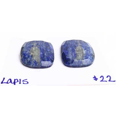 LAP-1000 Lapis Lazuli Rose Cut Pair