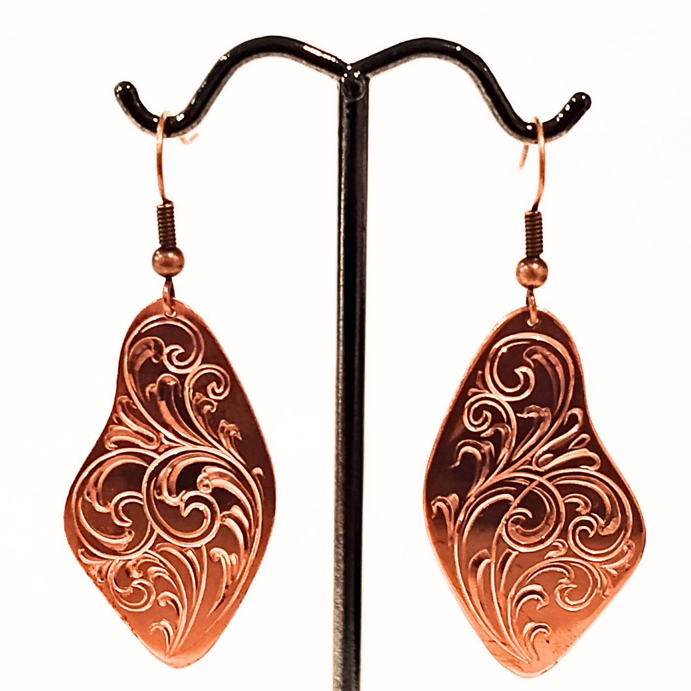 TB-014 Copper Engraved Earring -Large