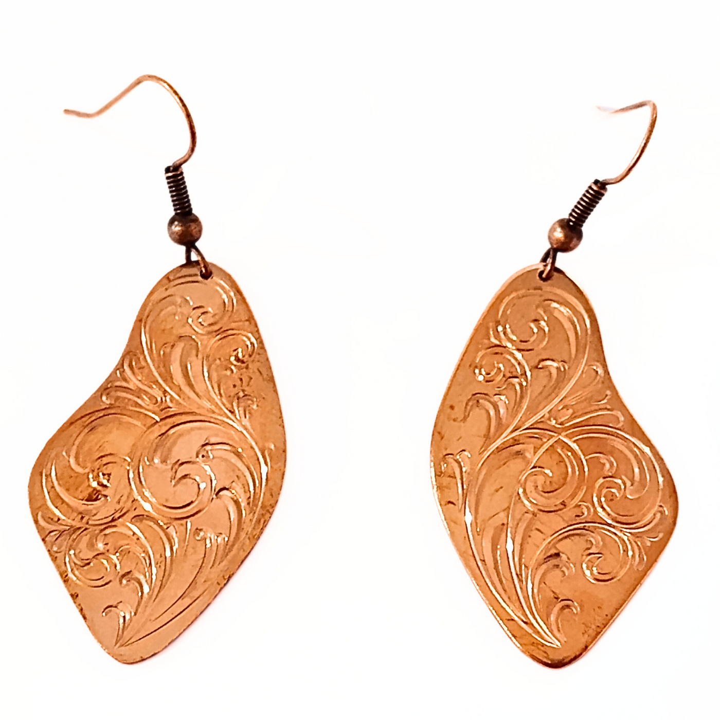 TB-014 Copper Engraved Earring -Large