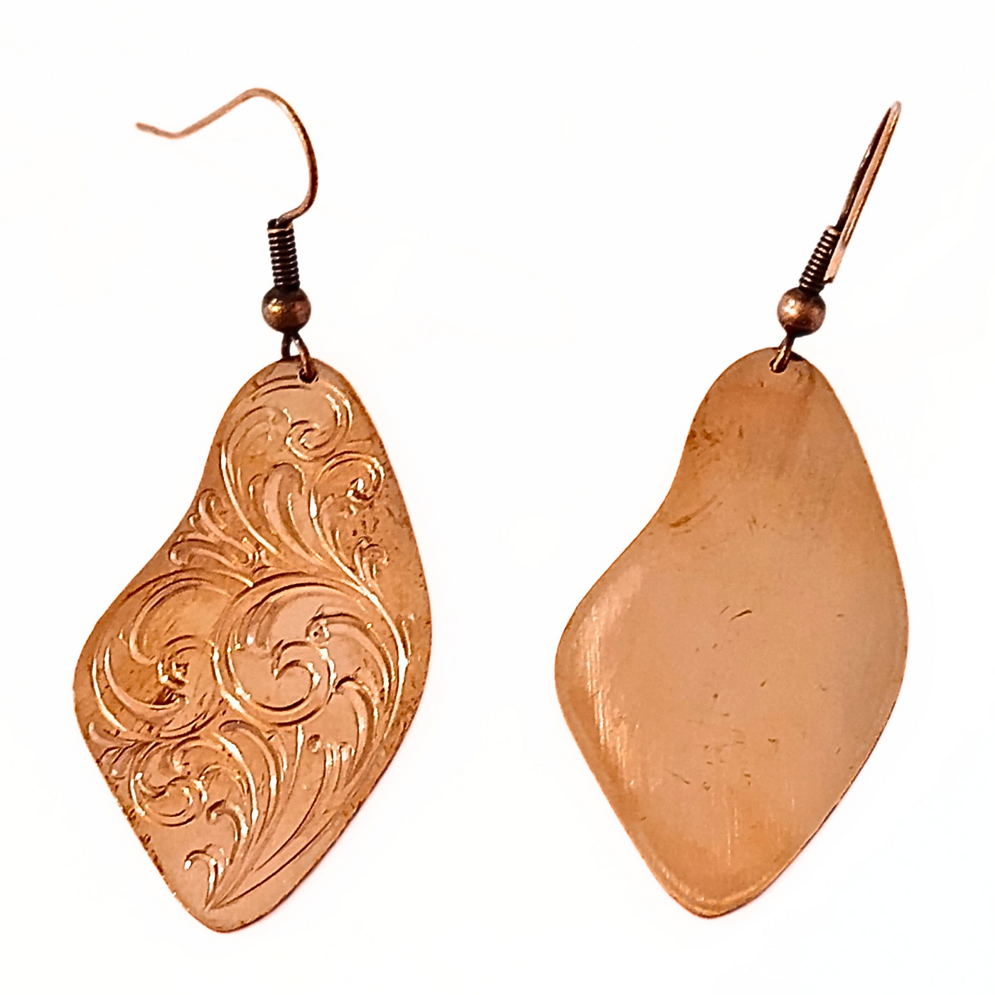 TB-014 Copper Engraved Earring -Large