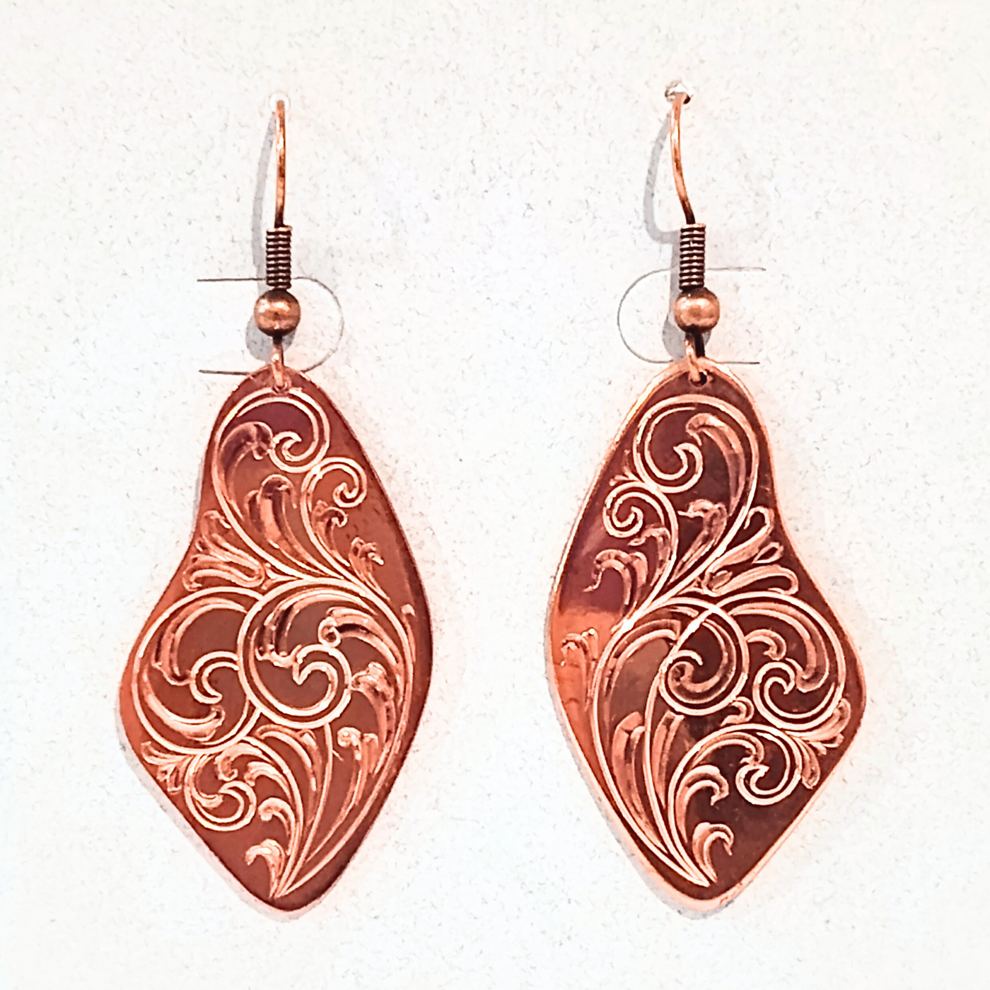 TB-014 Copper Engraved Earring -Large