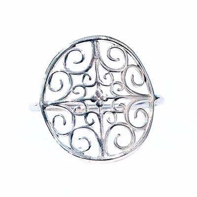 SM-329 SS Filigree Ring Size 10