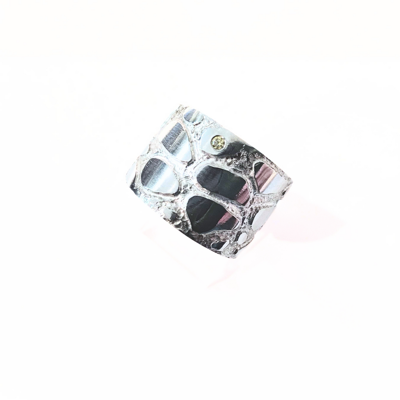 RSD-097 Sterling Silver/Yellow Diamond Ring (9.5)