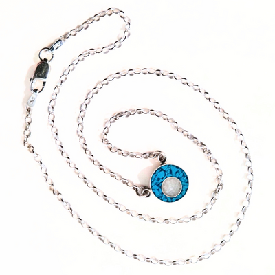 JSD-6095 Inlay Pendant "Echo" Turquoise with Mother of Pearl