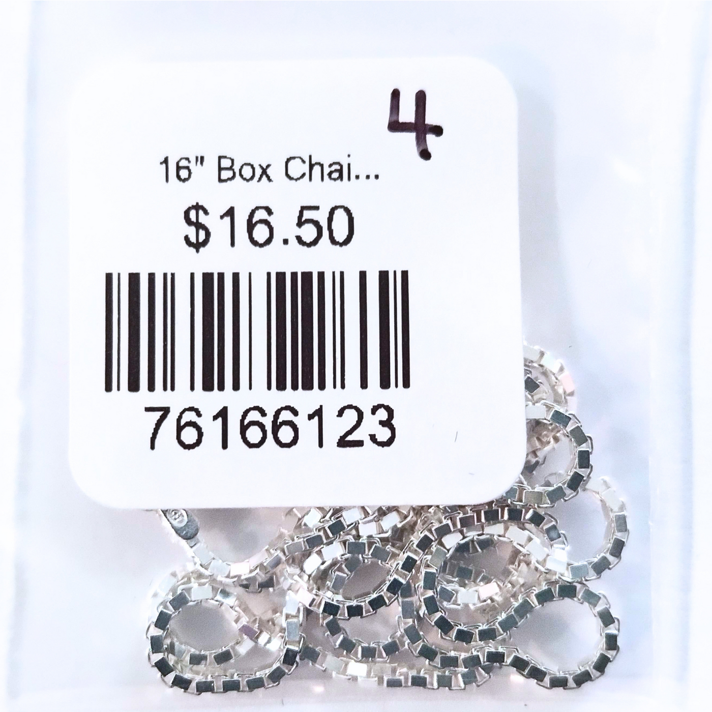 16" Box Chain Sterling