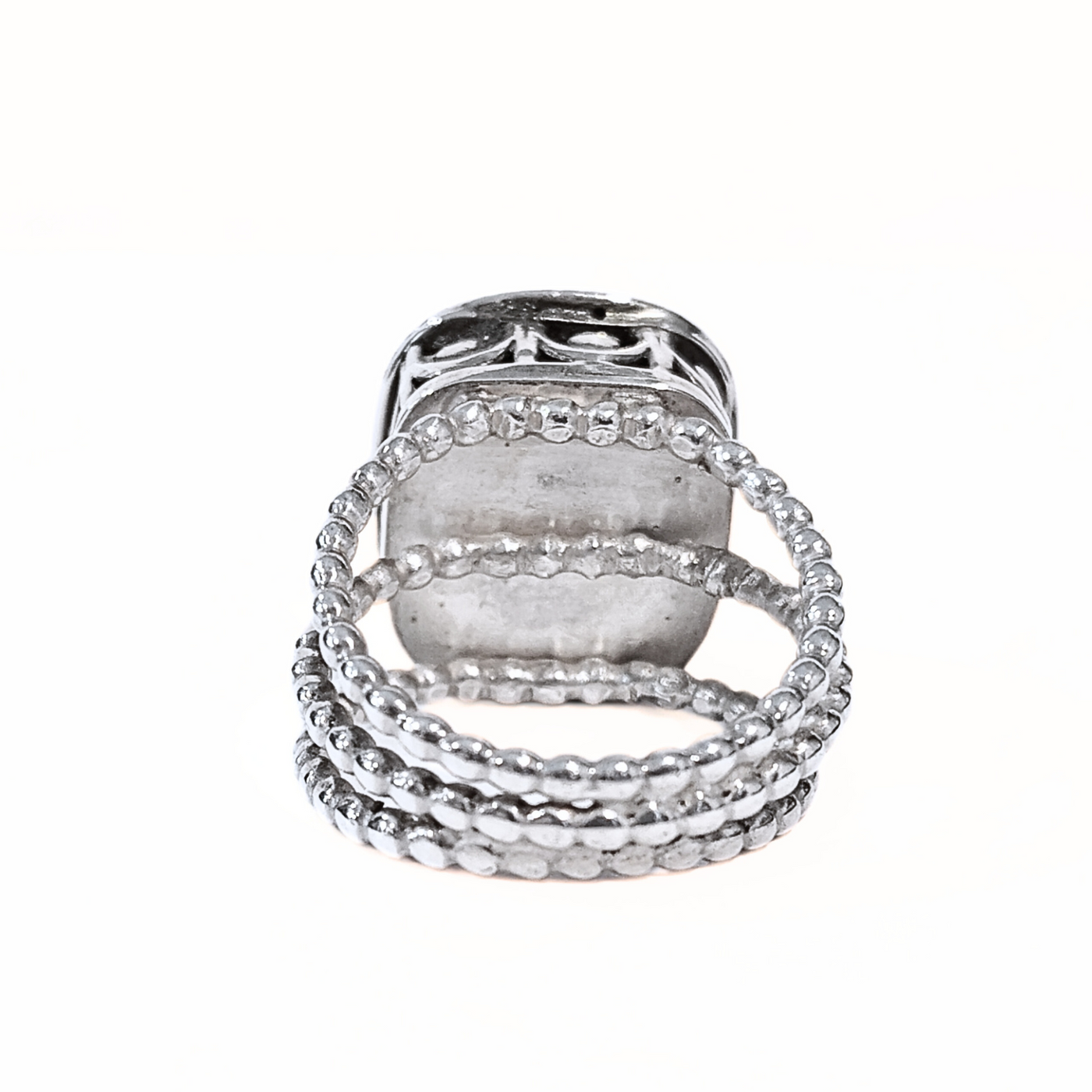 SM-354 Triple Band Blue Chalcedony Ring Sterling/ 14K Gold Filled  8