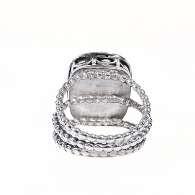 SM-354 Triple Band Blue Chalcedony Ring Sterling/ 14K Gold Filled  8