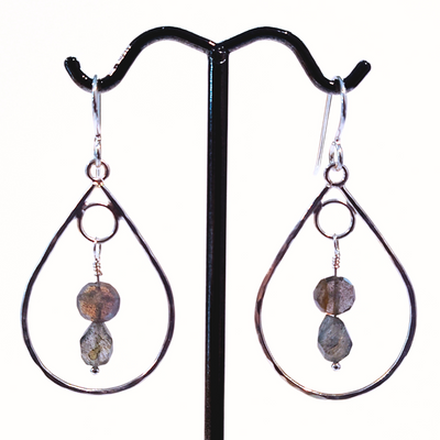 DS-408 Sterling Drop Earring W/ Labradorite