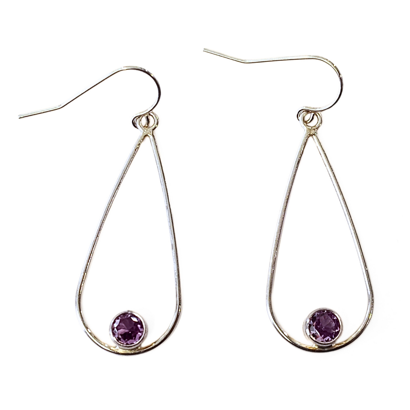 DS-409 Sterling Drop Earring with Alexandrite Gem Stone