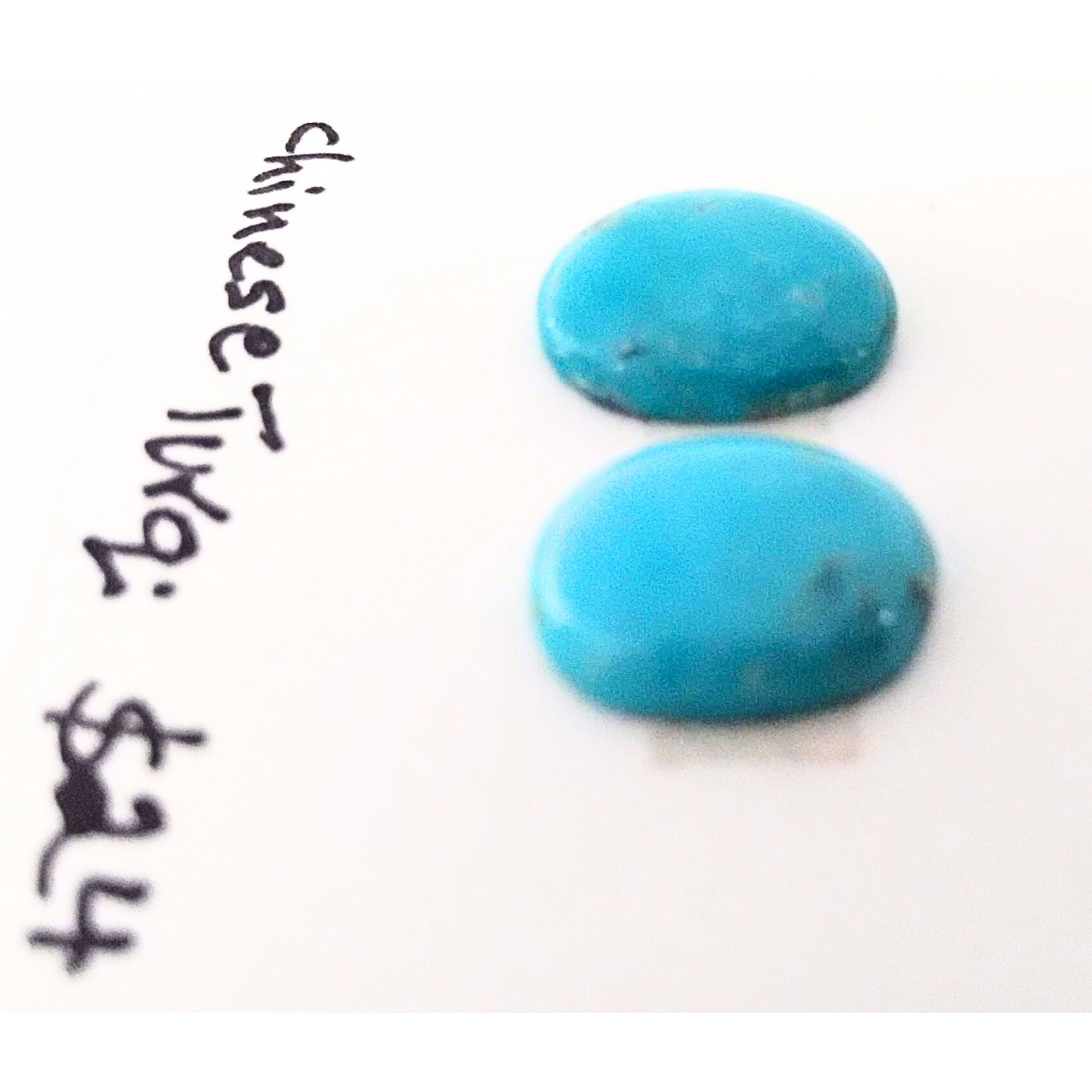 CTQ-1002 Chinese Turquoise Cabochon Pair