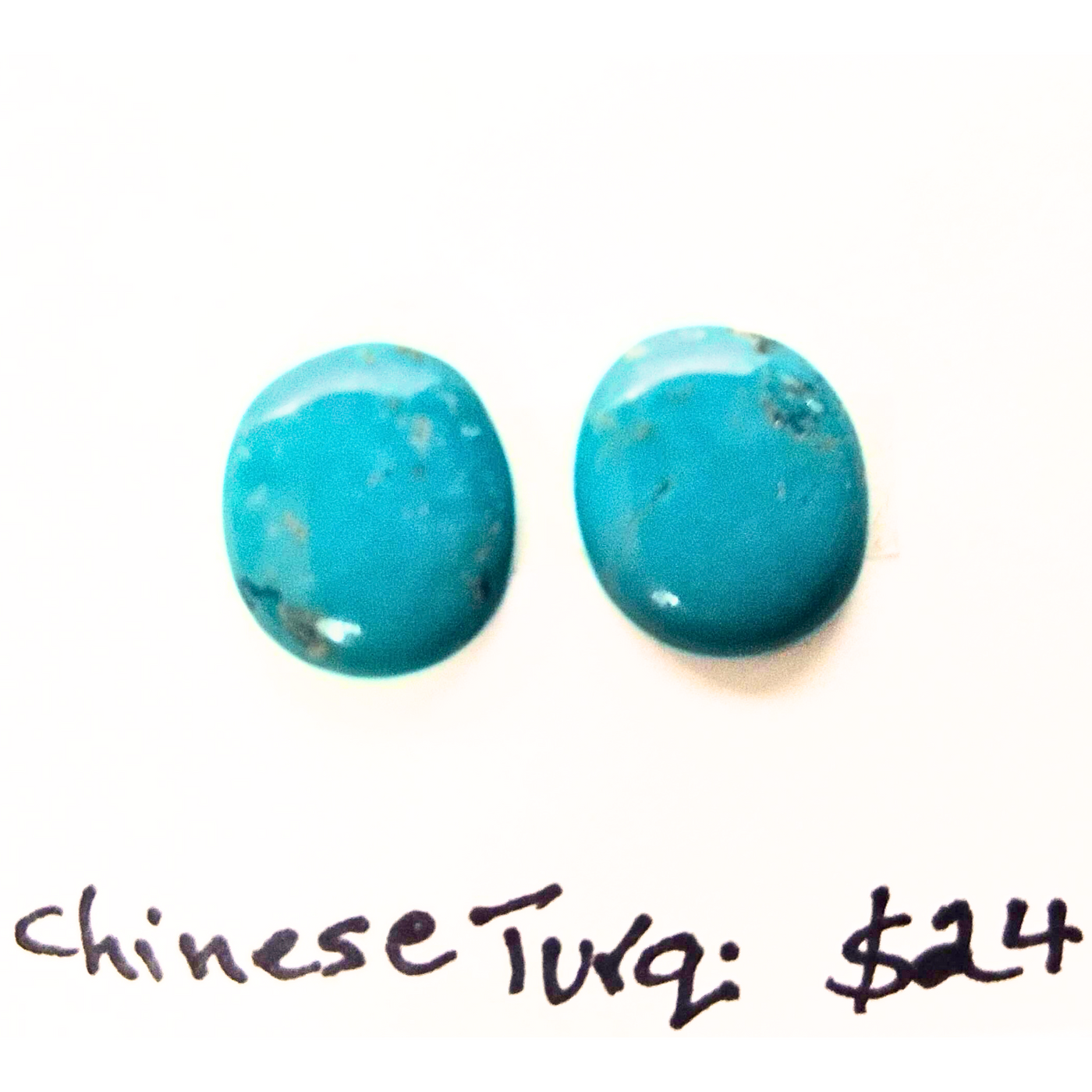 CTQ-1002 Chinese Turquoise Cabochon Pair