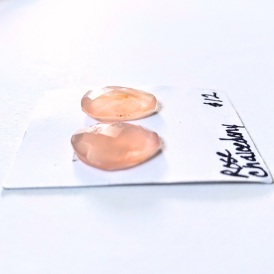 ROC-1001 Rose Chalcedony Rose Cut Pair