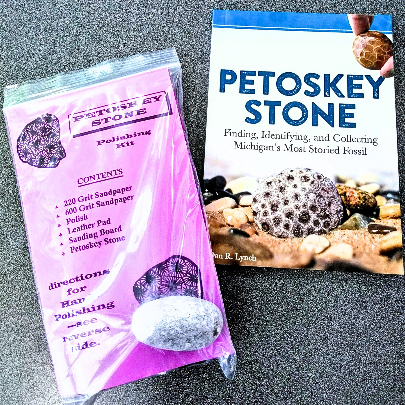 Petoskey Stone Book and Polishing Kit Bundle