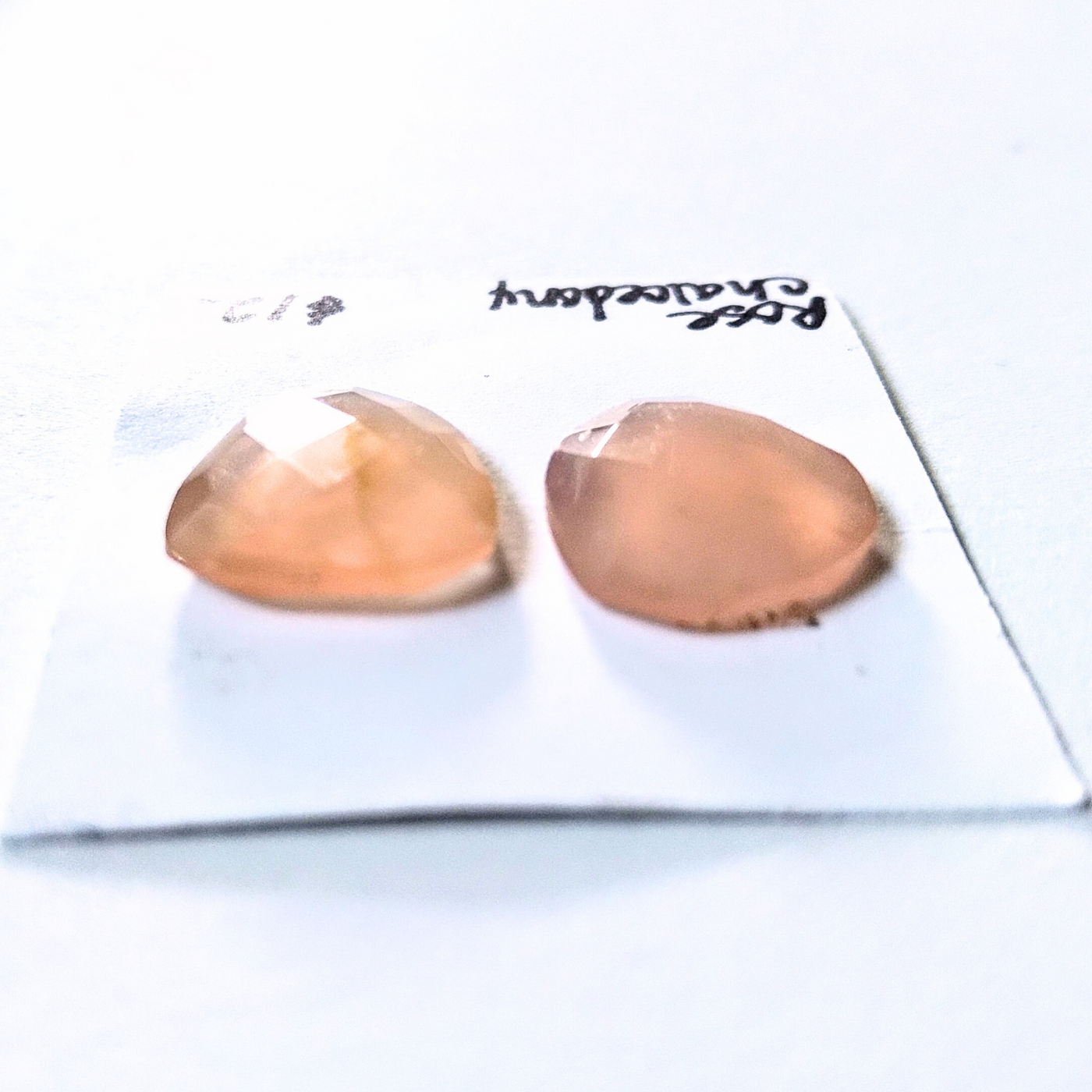 ROC-1001 Rose Chalcedony Rose Cut Pair