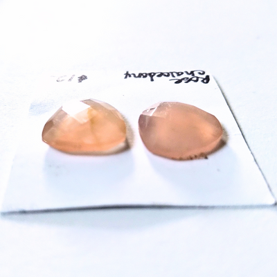 ROC-1001 Rose Chalcedony Rose Cut Pair