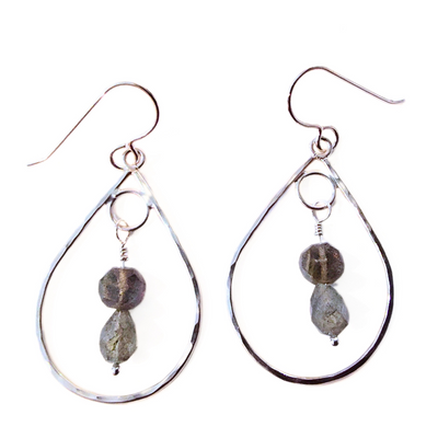 DS-408 Sterling Drop Earring W/ Labradorite