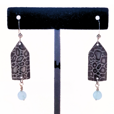 SLG-026 Voroni SS Earring Quartzite Turquoise Beads