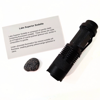 Lake Superior Sodalite ("Yooperlite") and UV Flashlight Bundle