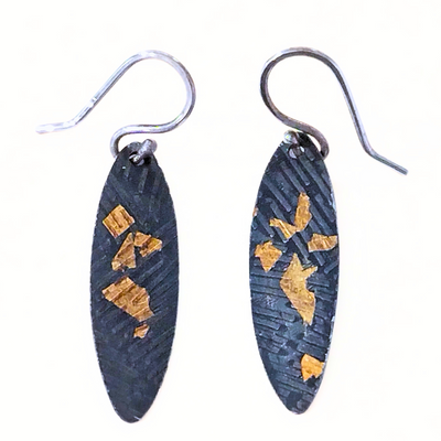 SLG-023 Oval Keum Boo earrings #3 with Sterling Earwires