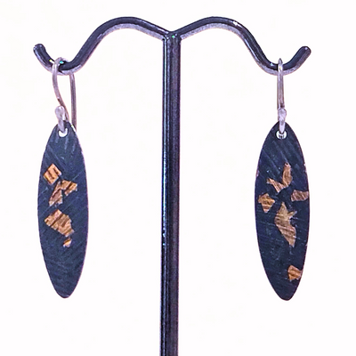 SLG-023 Oval Keum Boo earrings #3 with Sterling Earwires
