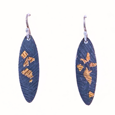 SLG-023 Oval Keum Boo earrings #3 with Sterling Earwires