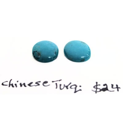 CTQ-1002 Chinese Turquoise Cabochon Pair