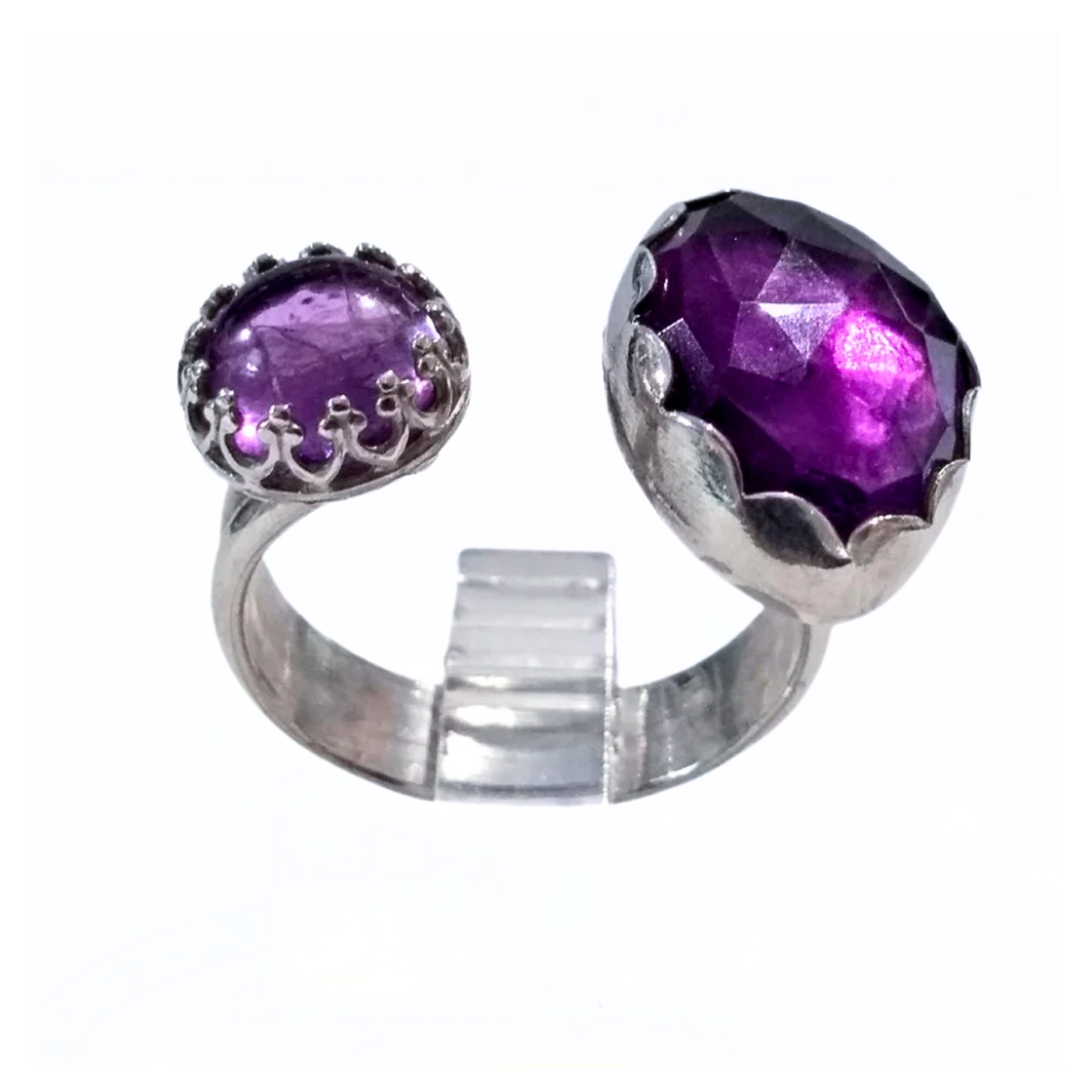 SM-195 Amethyst Oval/Round Split Ring