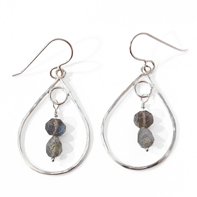 DS-408 Sterling Drop Earring W/ Labradorite