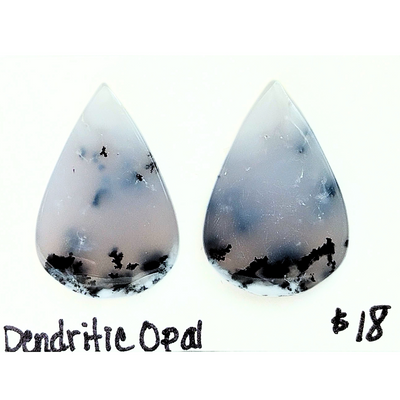 DOP-1001 Dendritic Opal Cabochon Pair